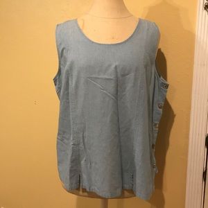 J. Jill denim side button 1X tank.